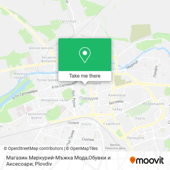 Карта Магазин Меркурий-Мъжка Мода,Обувки и Аксесоари