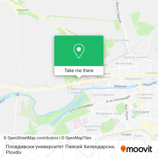 Карта Пловдивски университет Паисий Хилендарски
