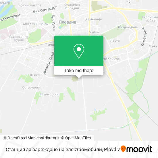 Карта Станция за зареждане на електромобили
