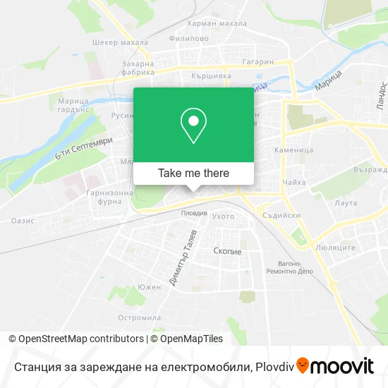 Карта Станция за зареждане на електромобили