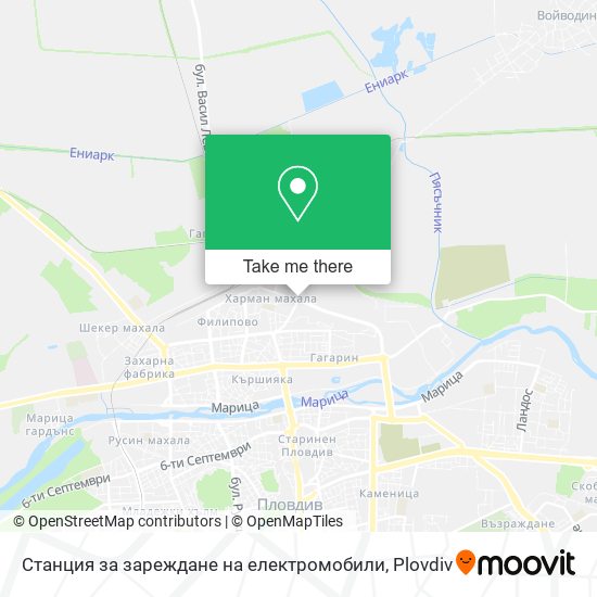 Карта Станция за зареждане на електромобили