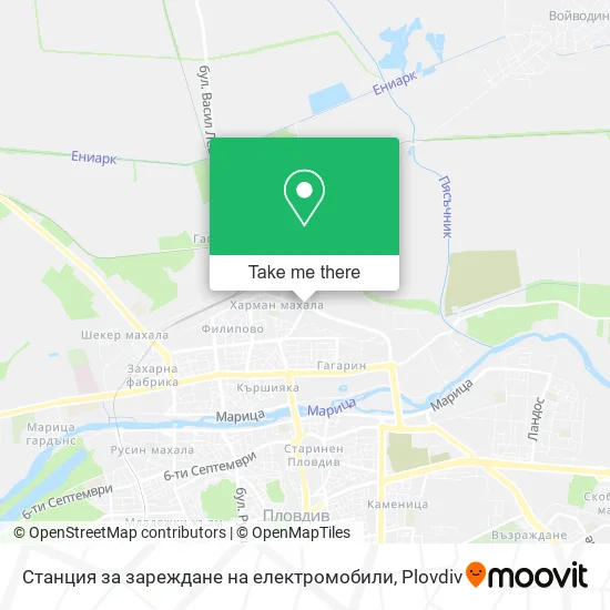 Карта Станция за зареждане на електромобили
