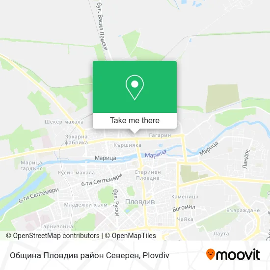 Карта Община Пловдив район Северен