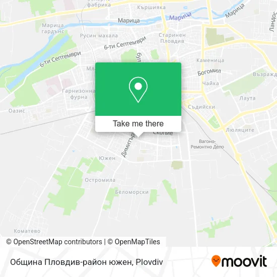 Карта Община Пловдив-район южен