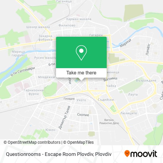 Карта Questionrooms - Escape Room Plovdiv