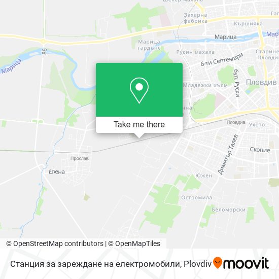 Карта Станция за зареждане на електромобили