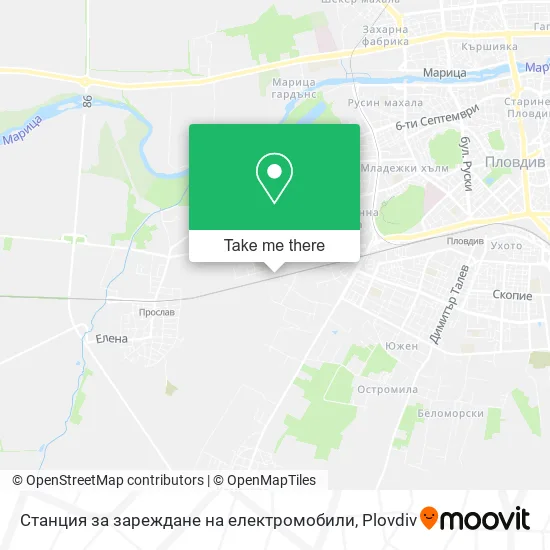 Карта Станция за зареждане на електромобили