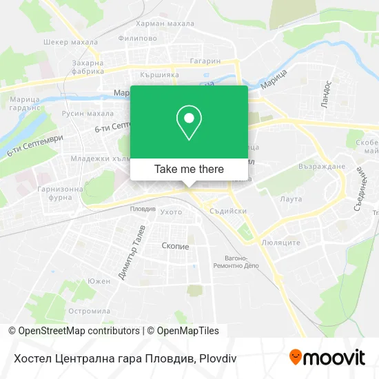 Карта Хостел Централна гара Пловдив