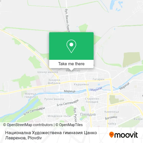 Карта Национална Художествена гимназия Цанко Лавренов