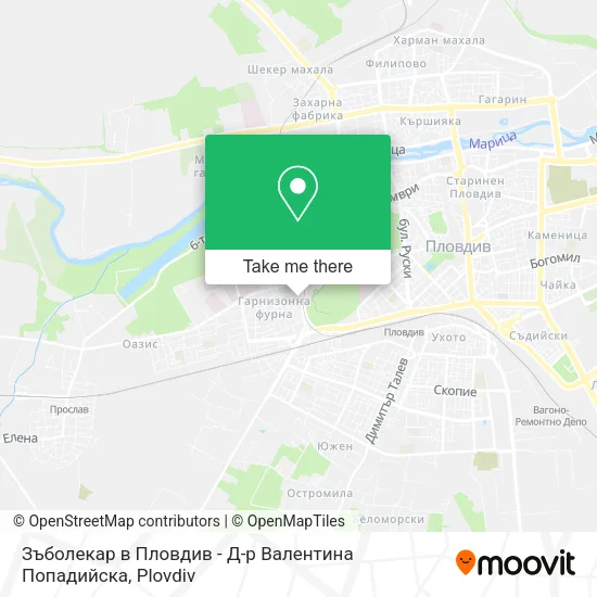 Карта Зъболекар в Пловдив - Д-р Валентина Попадийска