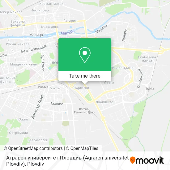 Карта Аграрен университет Пловдив (Agraren universitet Plovdiv)