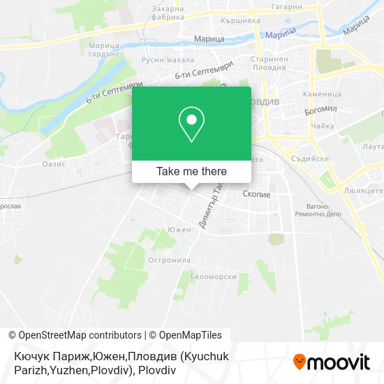 Карта Кючук Париж,Южен,Пловдив (Kyuchuk Parizh,Yuzhen,Plovdiv)