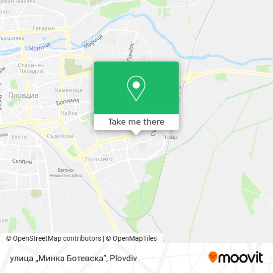 Карта улица „Минка Ботевска“