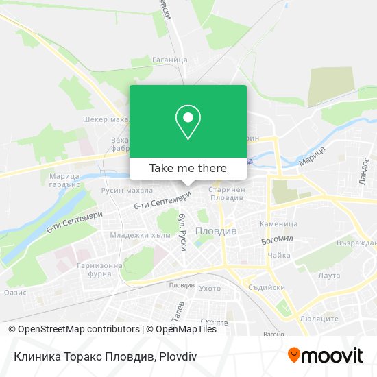 Карта Клиника Торакс Пловдив