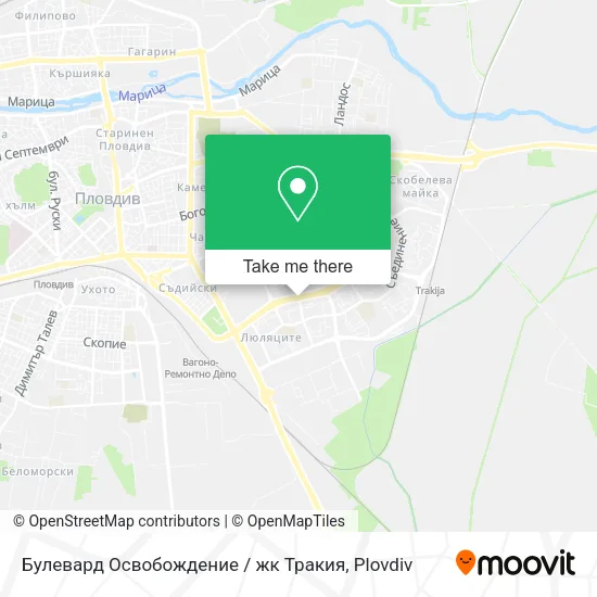 Карта Булевард Освобождение / жк Тракия