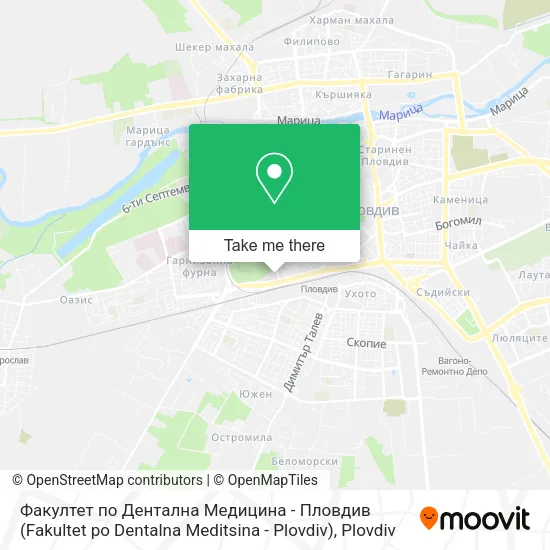 Карта Факултет по Дентална Медицина - Пловдив (Fakultet po Dentalna Meditsina - Plovdiv)