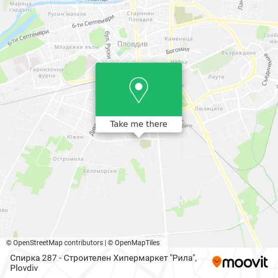 Карта Спирка 287 - Строителен Хипермаркет "Рила"