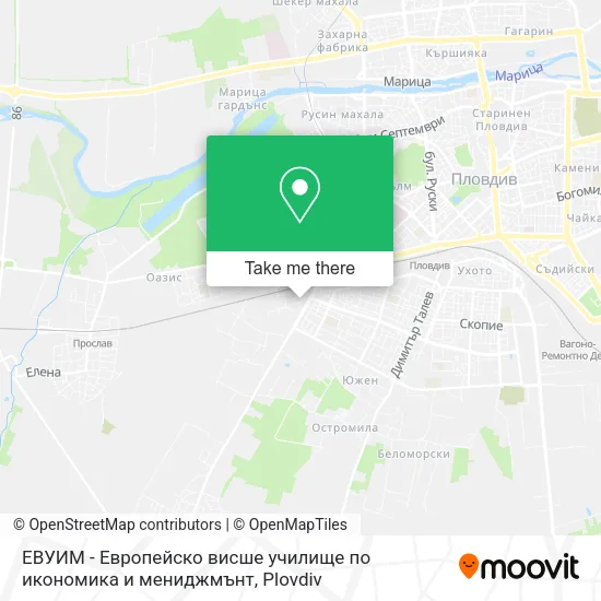 Карта ЕВУИМ - Европейско висше училище по икономика и мениджмънт