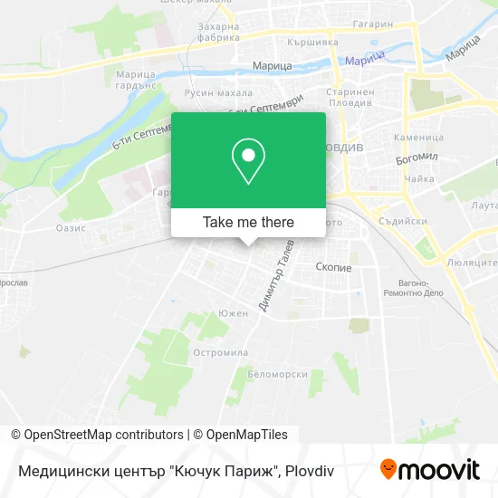 Карта Медицински център "Кючук Париж"