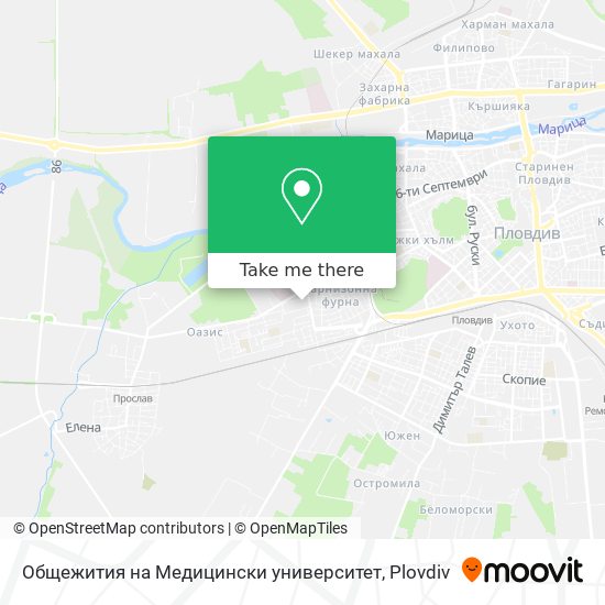 Общежития на Медицински университет map