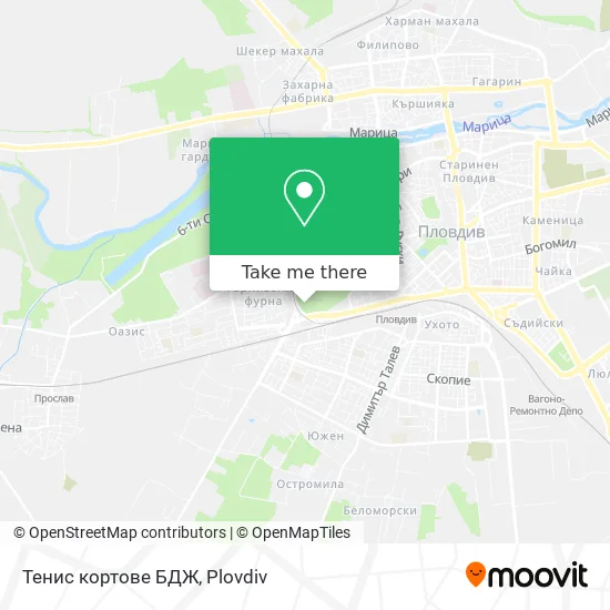 Карта Тенис кортове БДЖ