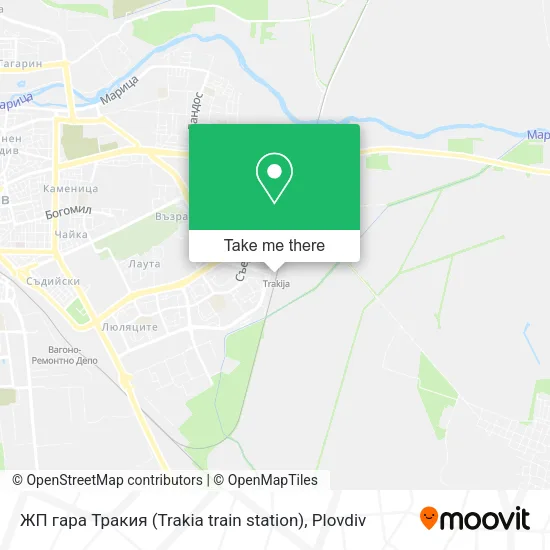 Карта ЖП гара Тракия (Trakia train station)