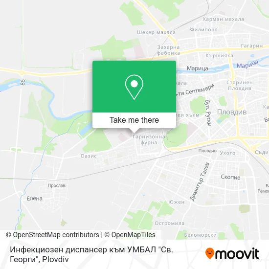 Карта Инфекциозен диспансер към УМБАЛ "Св. Георги"