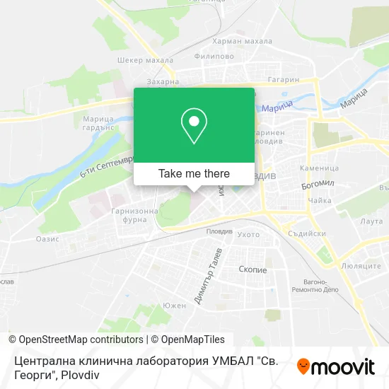 Карта Централна клинична лаборатория УМБАЛ "Св. Георги"