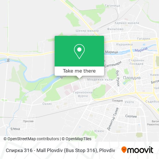 Спирка 316 - Mall Plovdiv (Bus Stop 316) map