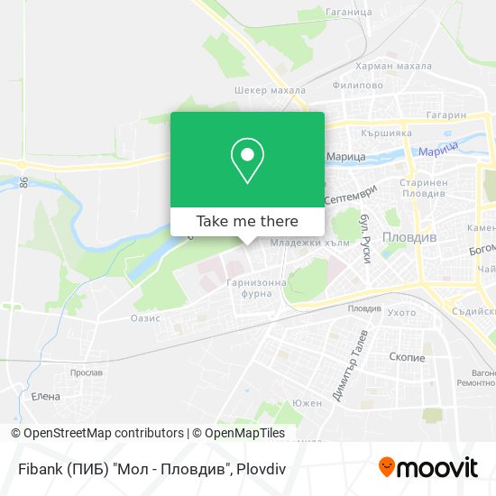 Fibank (ПИБ) "Мол - Пловдив" map
