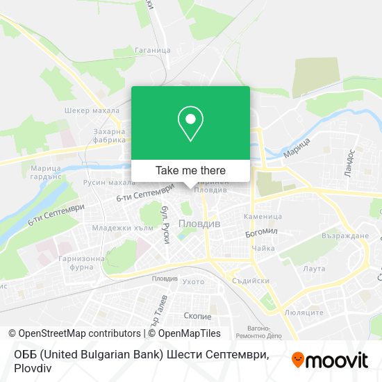 Карта ОББ (United Bulgarian Bank) Шести Септември