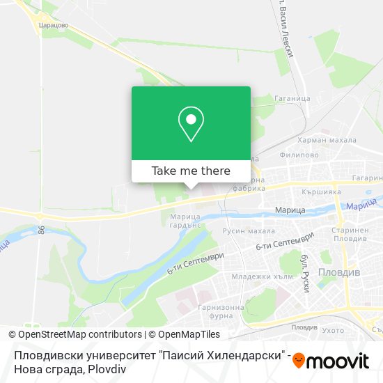 Пловдивски университет "Паисий Хилендарски" - Нова сграда map