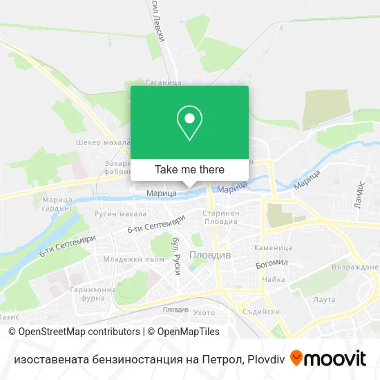 Карта изоставената бензиностанция на Петрол