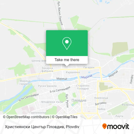 Карта Християнски Център Пловдив