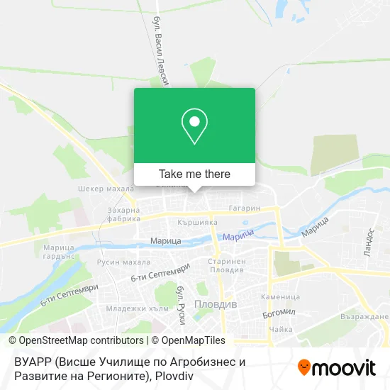 Карта ВУАРР (Висше Училище по Агробизнес и Развитие на Регионите)