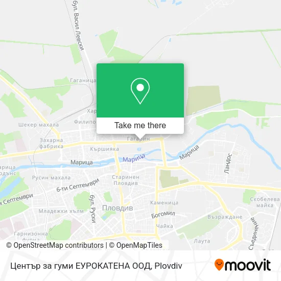 Карта Център за гуми ЕУРОКАТЕНА ООД