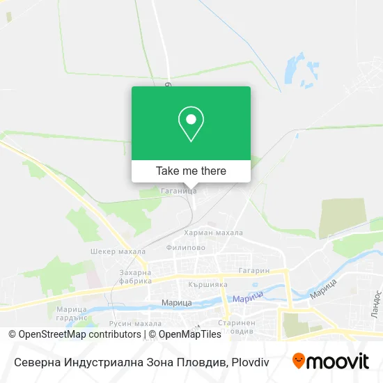 Карта Северна Индустриална Зона Пловдив