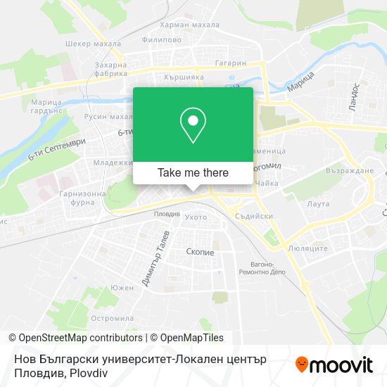 Карта Нов Български университет-Локален център Пловдив