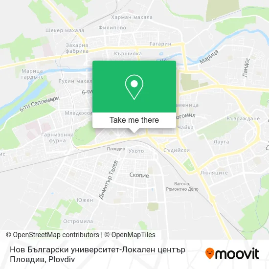 Карта Нов Български университет-Локален център Пловдив