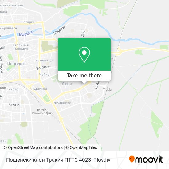 Карта Пощенски клон Тракия ПТТС 4023