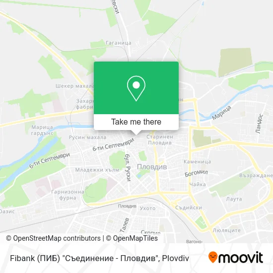 Карта Fibank (ПИБ) "Съединение - Пловдив"