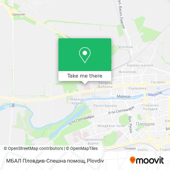 МБАЛ Пловдив-Спешна помощ map