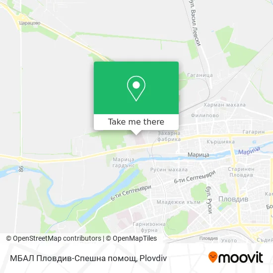 Карта МБАЛ Пловдив-Спешна помощ