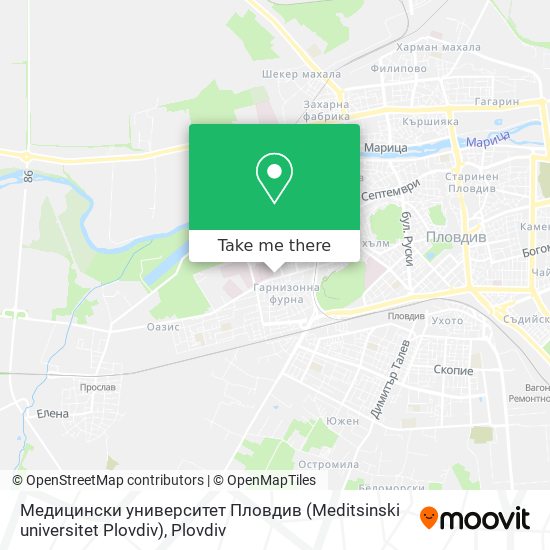 Карта Медицински университет Пловдив (Meditsinski universitet Plovdiv)