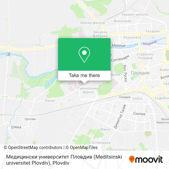 Карта Медицински университет Пловдив (Meditsinski universitet Plovdiv)