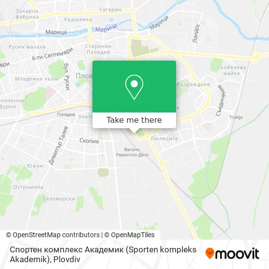 Карта Спортен комплекс Академик (Sporten kompleks Akademik)