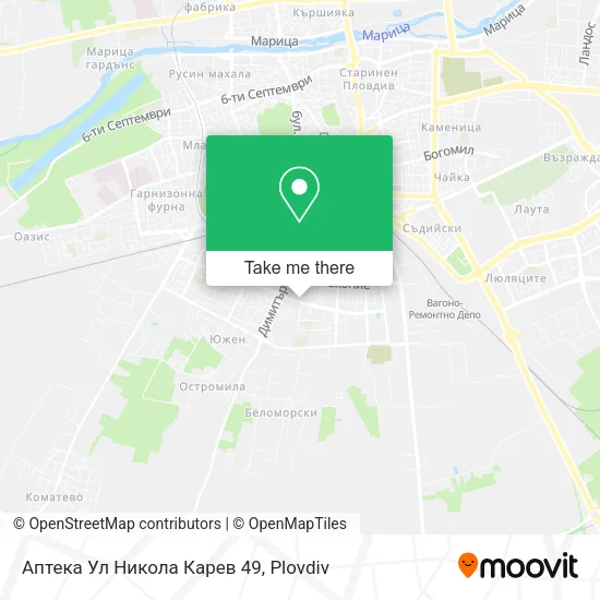 Карта Аптека Ул Никола Карев 49