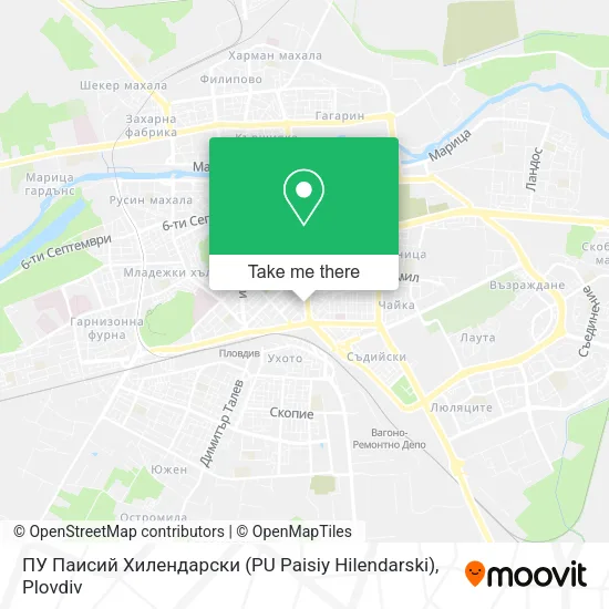 Карта ПУ Паисий Хилендарски (PU Paisiy Hilendarski)