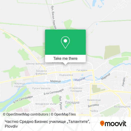 Карта Частно Средно Бизнес училище „Талантите“