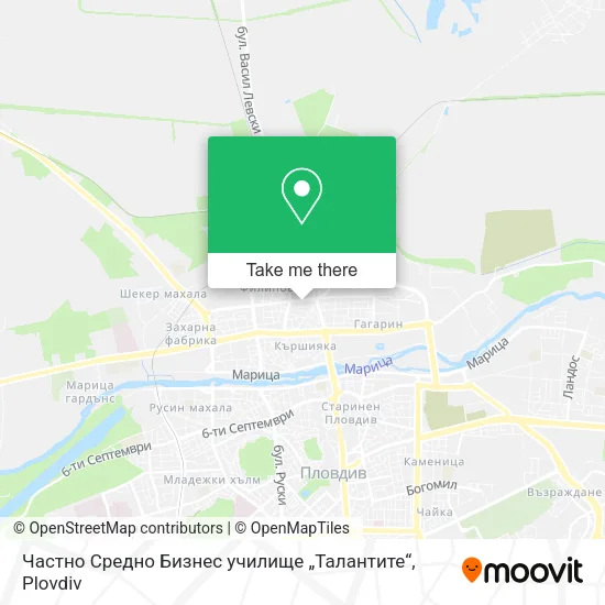 Карта Частно Средно Бизнес училище „Талантите“